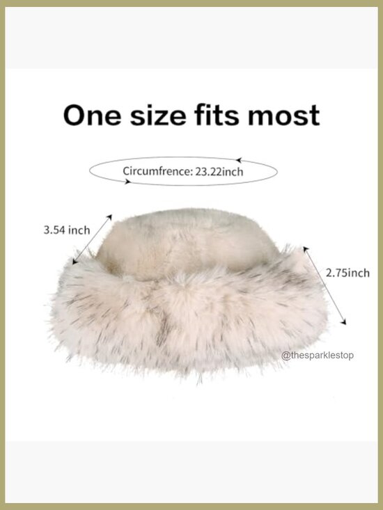 Winter Faux Fur Bucket Hat Plush Warm Fisherman Style Adjustable